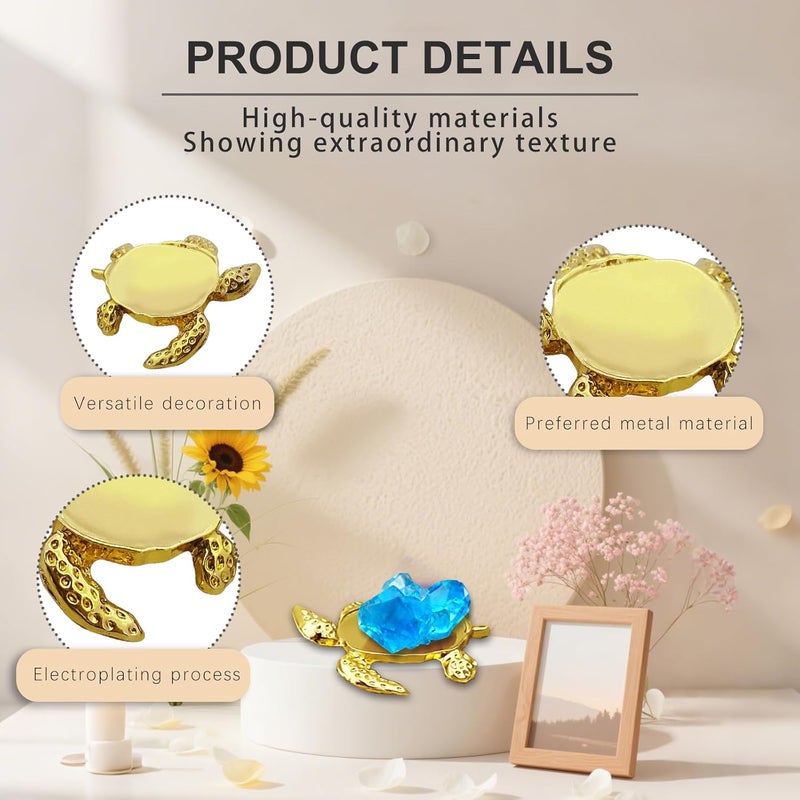 GeryVtee 6 PCS Metal Crystal Ball Stand Sphere Display Stand Crystal Holder Balls Ornament Rack Holder Metal Base Turtle Shape(Gold) - Image 3